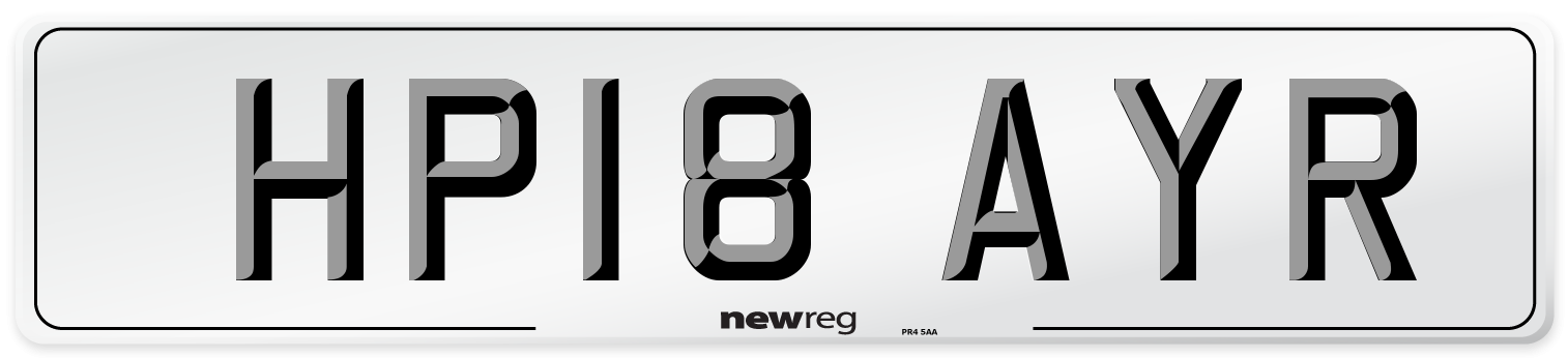 HP18 AYR Number Plate from New Reg